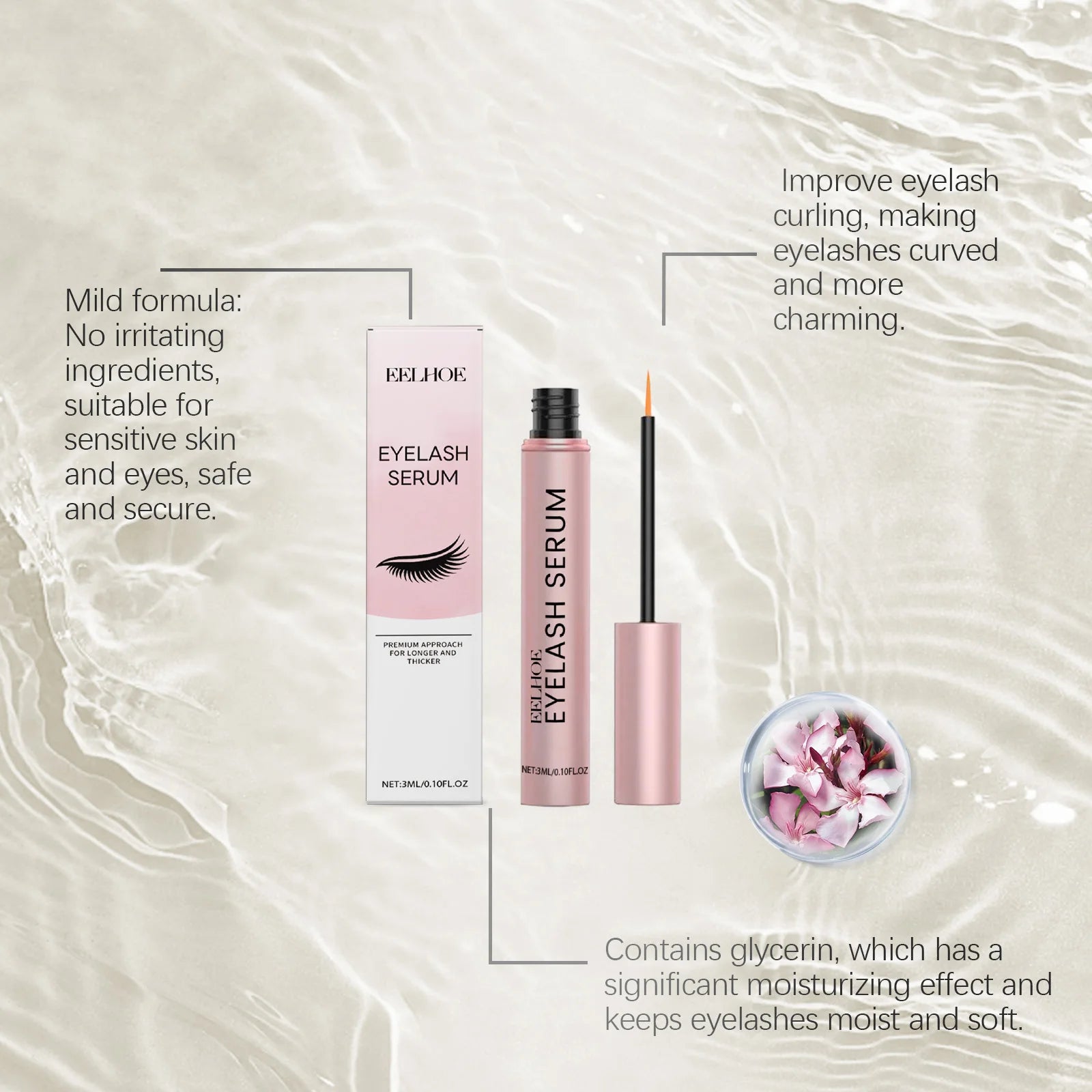 Precision brush eyelash serum for fuller-looking natural lashes